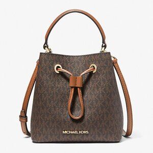 NWT ✅ Michael Kors SURI Medium Bucket Messenger Bag Brown / Luggage ✨ NWT